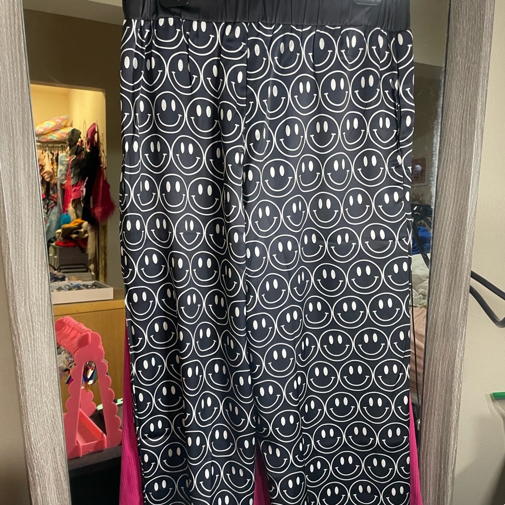 Black and White Smiley Face Pants